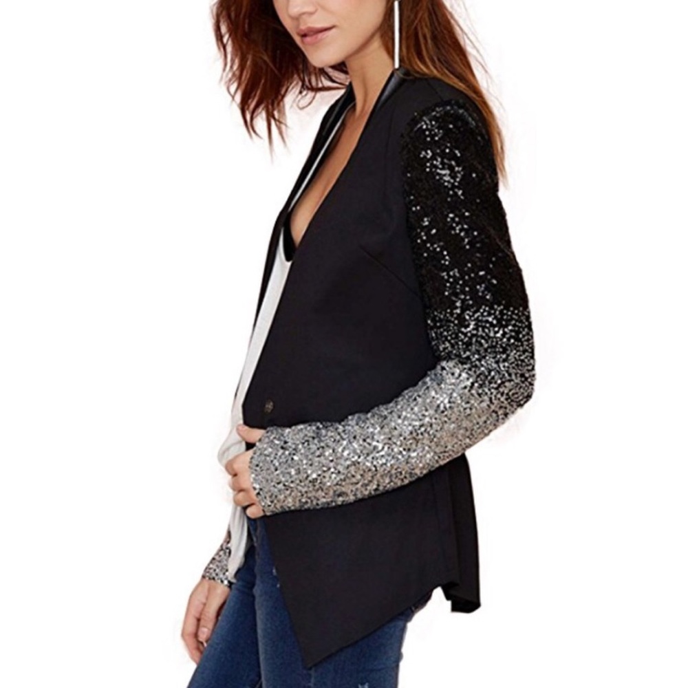 Restocking Silver Duchess Balayage Sequin Blazer - image 2